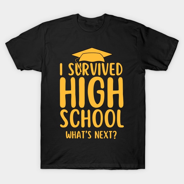 I Survived High School Graduation Funny Class of 2024 Graduate Student Gift T-Shirt by Illustradise